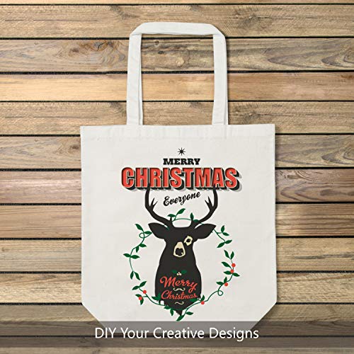 TOPDesign 2 | 6 | 12 Pack Super Strong Large 17.5"x16.5"x5" 10oz Cotton Canvas Tote, Reusable Grocery Shopping Bag, Blank Natural Bags for Crafts, DIY Your Creative Designs (Pack of 2) - Image 3