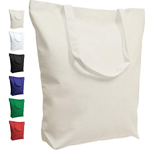 TOPDesign 2 | 6 | 12 Pack Super Strong Large 17.5"x16.5"x5" 10oz Cotton Canvas Tote, Reusable Grocery Shopping Bag, Blank Natural Bags for Crafts, DIY Your Creative Designs (Pack of 2) - Image 1