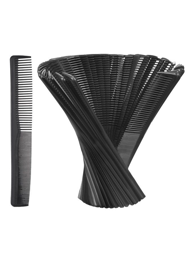 Hestya Hair Comb Pocket Size Unbreakable Plastic Hairdressing Styling Combs for Salon or Hotel Hair Care, Black(36 Pack 17.5 cm) - Image 1