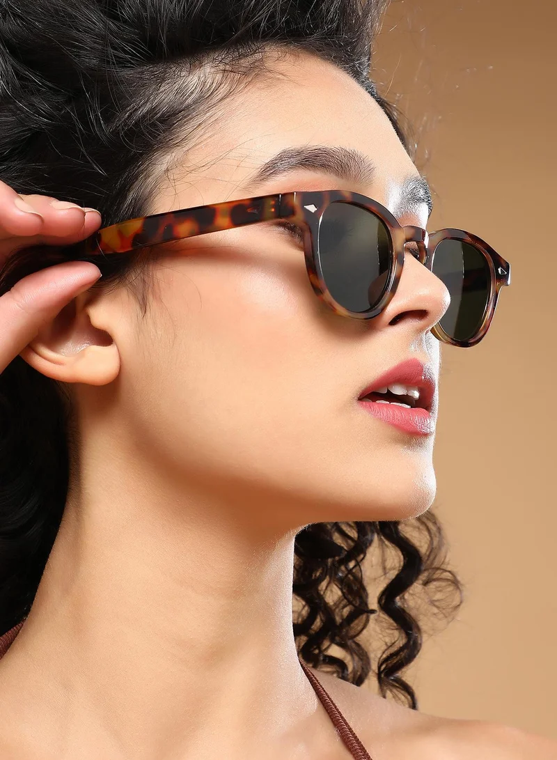 Haute Sauce Polarized Full Rim Round Sunglasses For Women