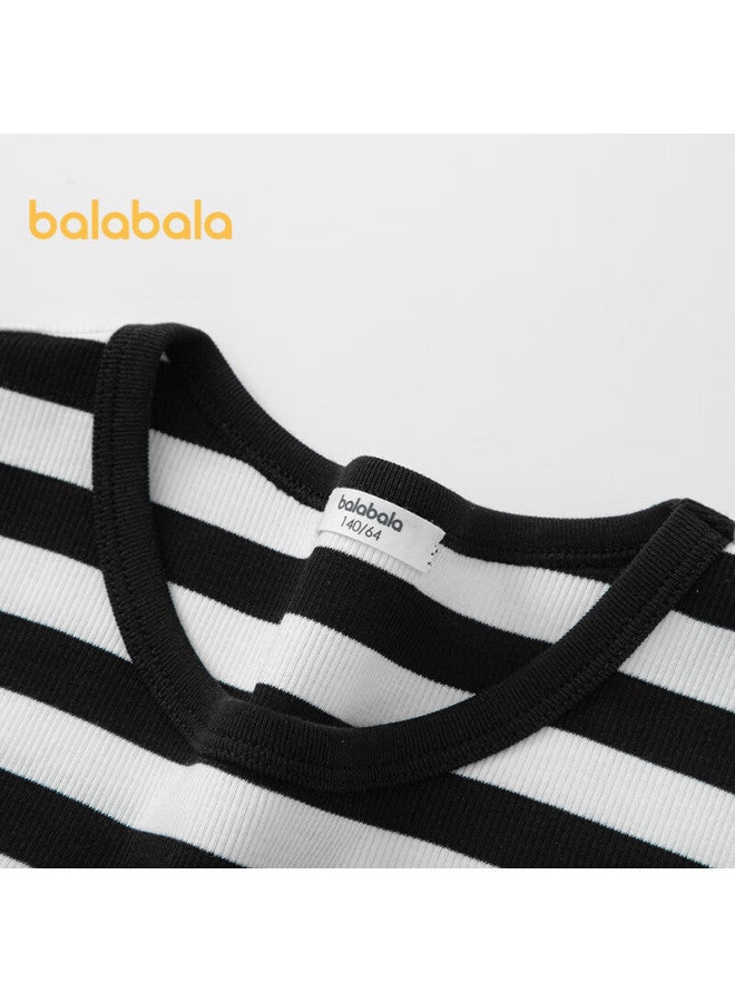 Balabala Girls' Dress Children's Dress Summer Clothing Medium And Large Children's Fake Two-piece Sweet Fashion 208225111012 - Image 2