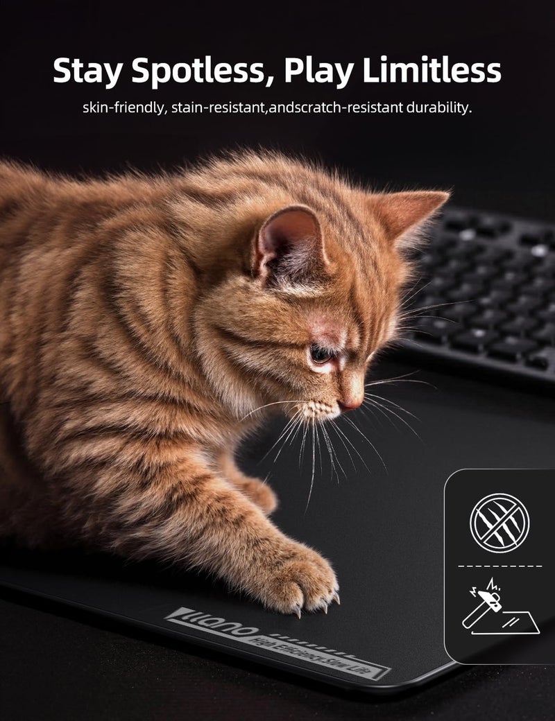 llano MP001 Tempered Glass Gaming Mousepad for FPS Gamers, 13.8"x11.8" Mouse Mat, Ultra-Smooth 0.85Î¼m Micro-Etched Surface, 3mm Thick, Non-Slip Base, Compatible with Viper/G502, Large 350mm *300mm - Image 5