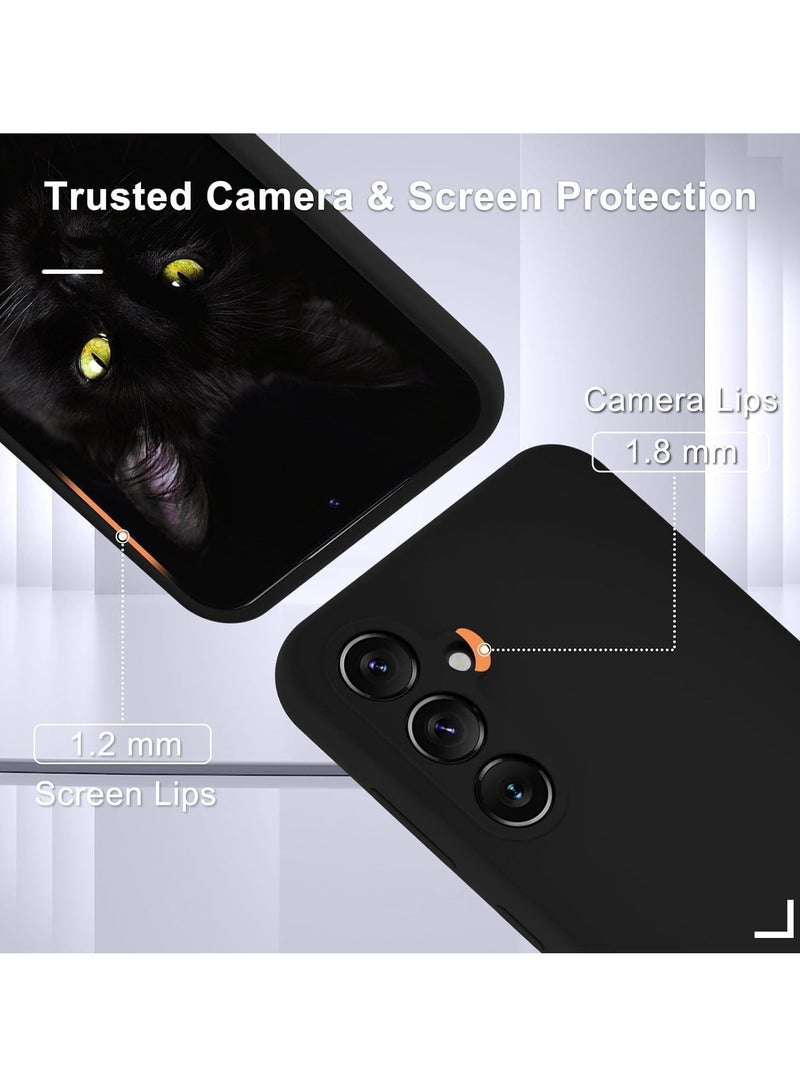 ELTRAZONE Samsung Galaxy S24 Plus Silicone Phone Case with Screen Protector - Shockproof Slim Cover, Soft Microfiber Lining, Wireless Charging Support (Black) - Image 4