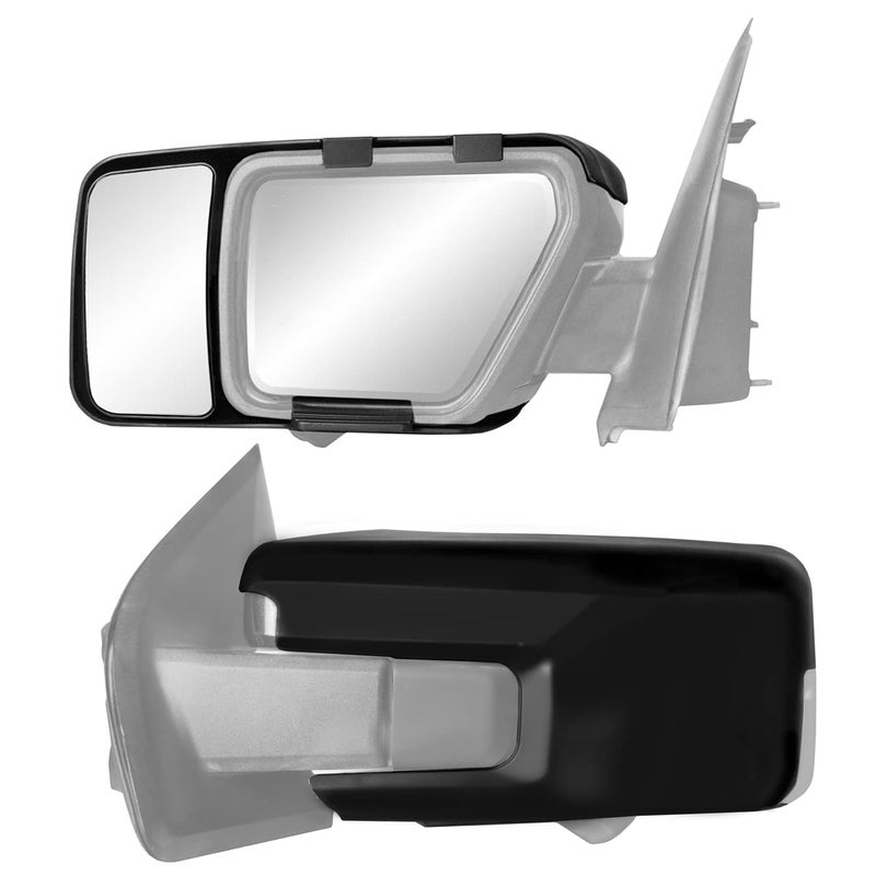 K Source Snap & Zap Custom Towing Mirror Pair for Ford F150, Black - Image 2