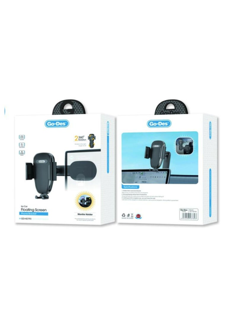 GO-DES Premium Go Des (GD-HD793) Floating Screen Phone Bracket-BLACK - Image 3