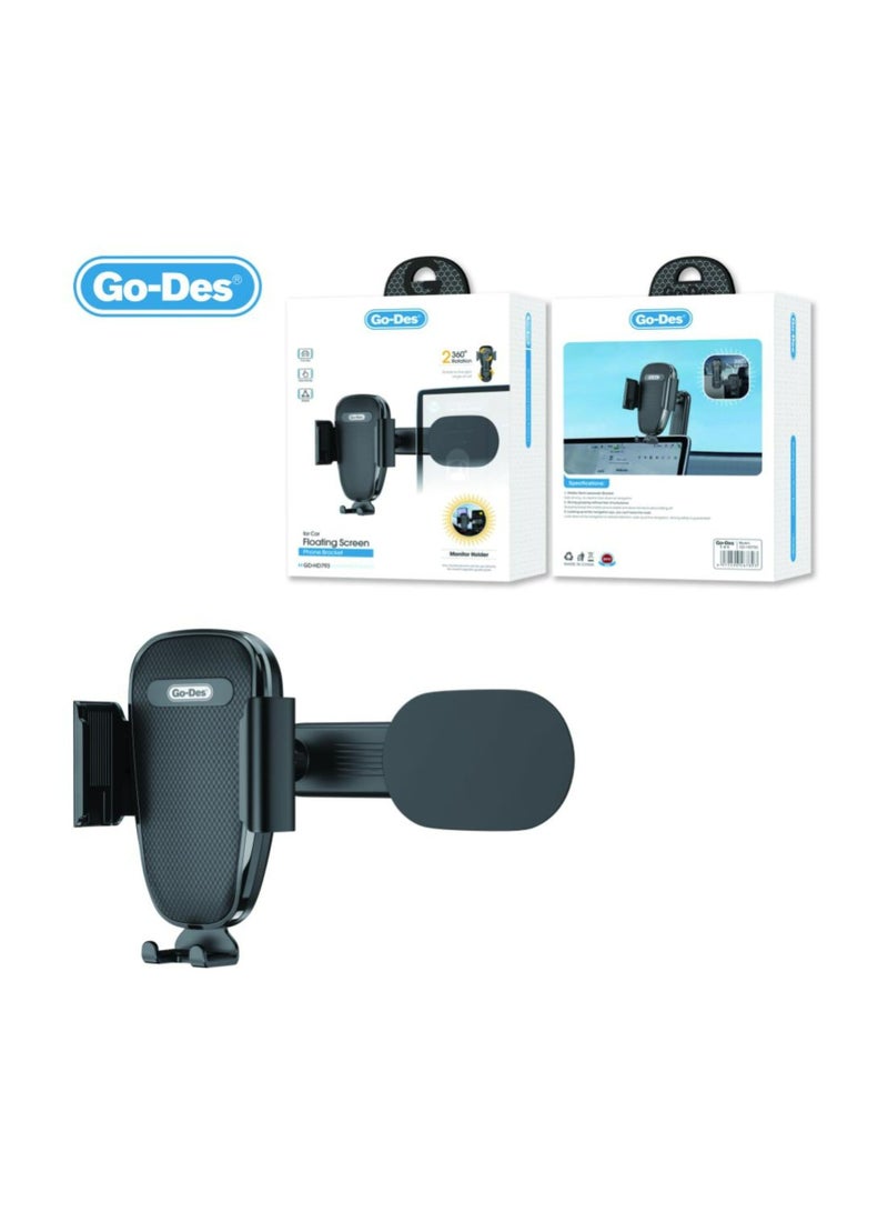GO-DES Premium Go Des (GD-HD793) Floating Screen Phone Bracket-BLACK - Image 2