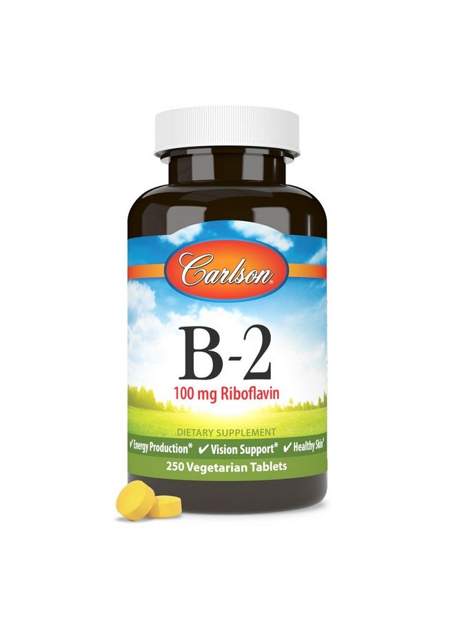 Carlson كارلسون - ب-2، 100 ملغ ريبوفلافين، دعم إنتاج الطاقة، دعم الرؤية والبشرة الصحية، 250 قرص نباتي - Image 5