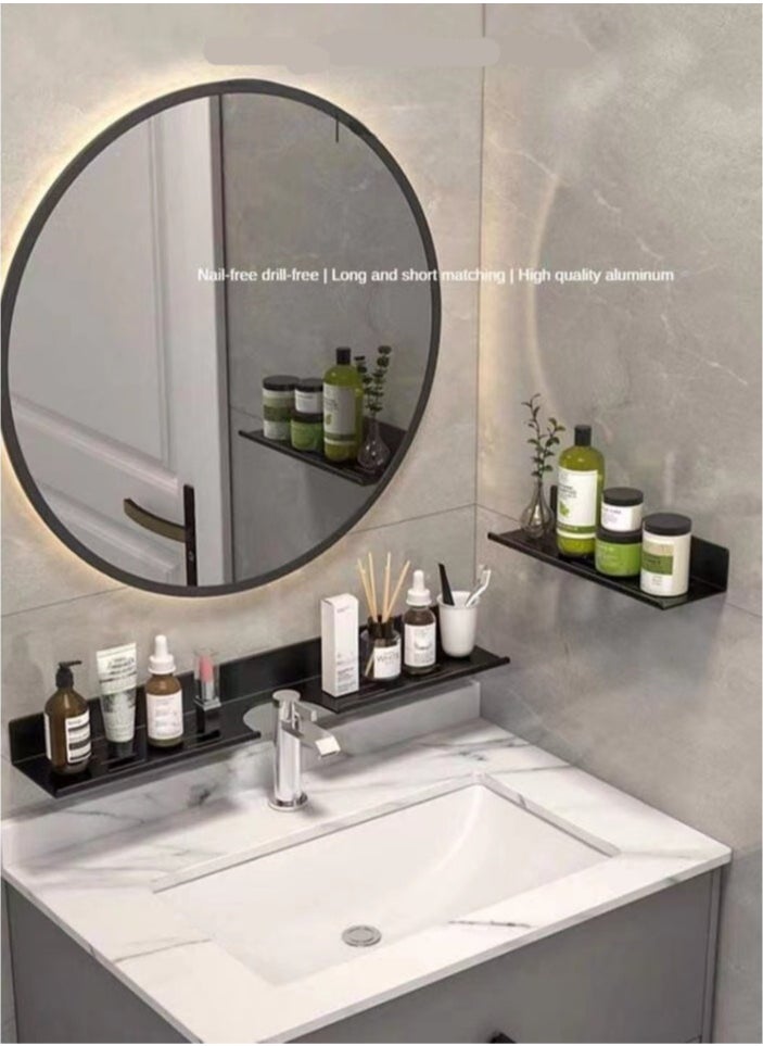 Kutis 2-Piece Bathroom Organizer/Bathroom Shelf/Bathroom Storage Rack Black 60 x 10 x 2.5 Centimeter  - Image 1