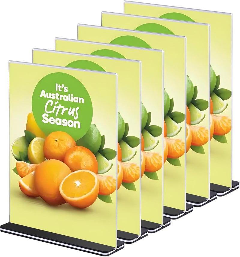 TPGP Gipizi A5 Acrylic Table Stand - T Shape Double-Sided Sign Holder with Black Base - Image 1