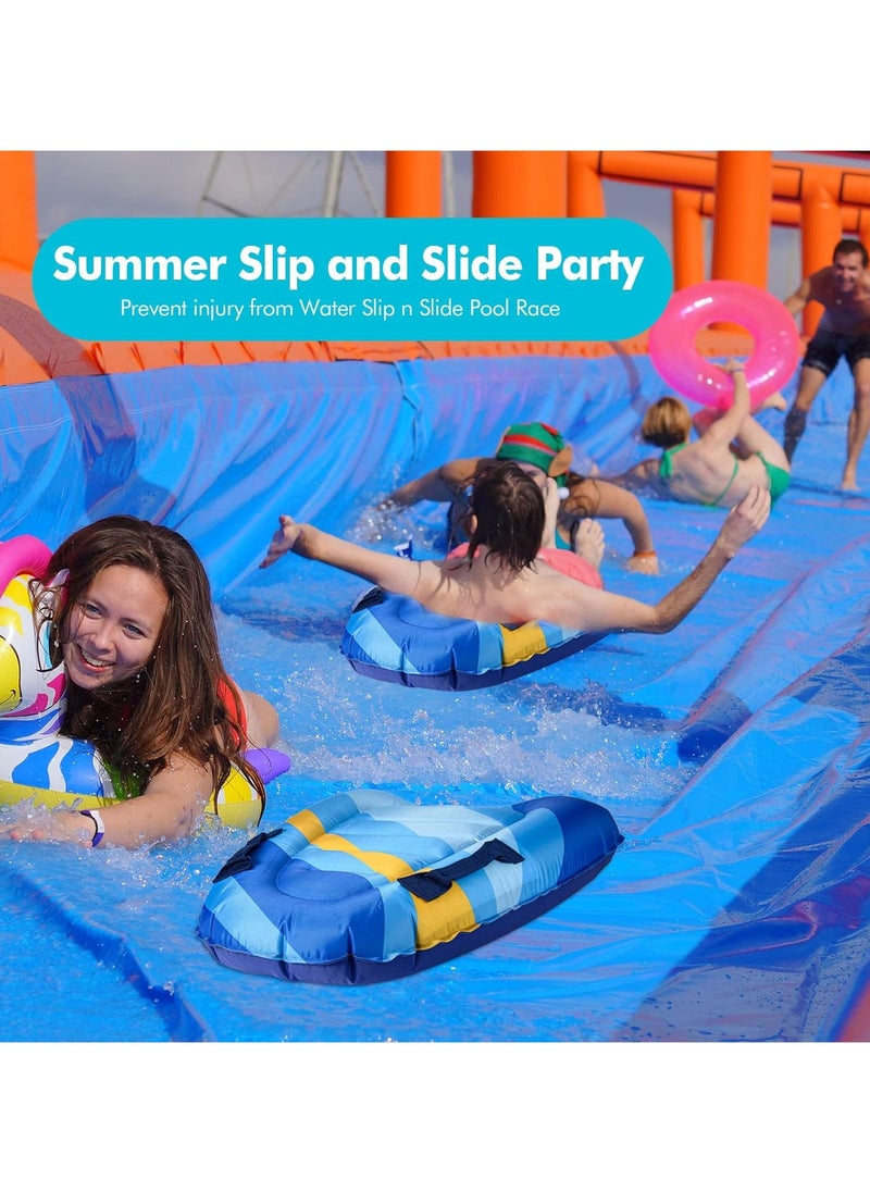 Jorunb Inflatable Boogy Boards for Beach Travel Toys, 30” Cavas Slip Slide Water Park Body Surfing Board with Handles, Summer Fun Water Pool Game Toys for Kids 4,8,12 Ages Light-Geometry  - Image 2