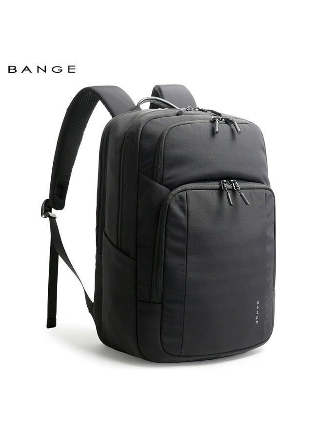 BANGE Travel Waterproof Soft Lightweight Student Casual Bag Men Laptop Backpack 7839 Black - Image 5