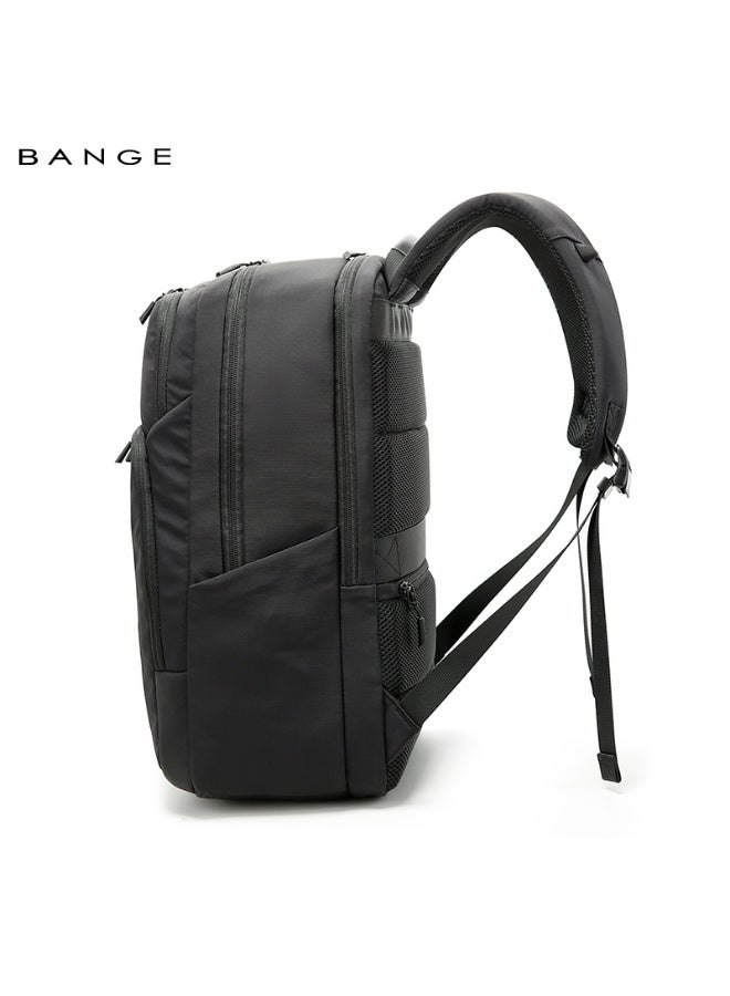 BANGE Travel Waterproof Soft Lightweight Student Casual Bag Men Laptop Backpack 7839 Black - Image 4
