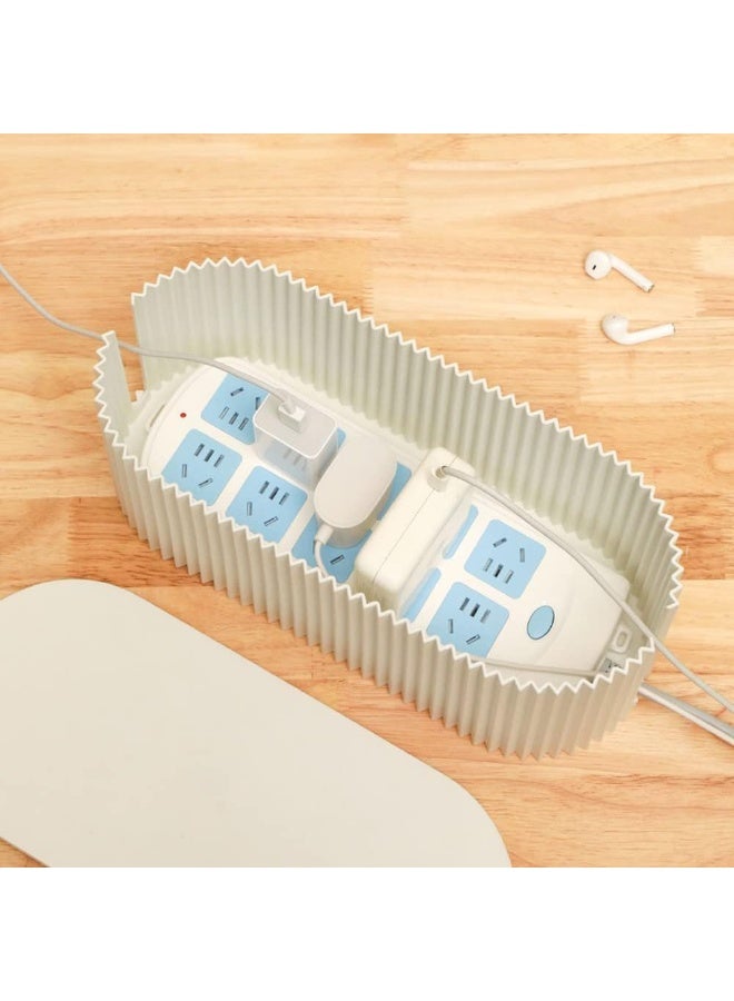 Cable Organizer Box, Wire Box Socket Storage Box with Cover, Strip Shaped Cable Organizer for Hiding Cables and Power Cables, Insulated Connection for Home Office - Image 2