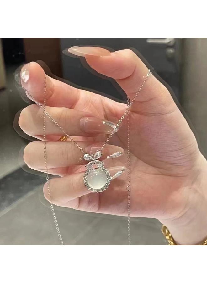 High Ice Madagascar Chalcedony Pendant Inlaid With 925 Silver Plated Chalcedony Escape Princess Pendant Little Red Book Same 