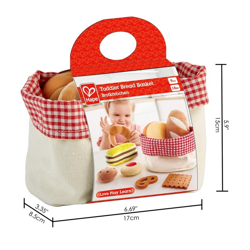 Hape Toddler Bread Basket Soft Pretend Food Playset for Kids Bread Toy Basket Includes Toast Jam Cookie Cake Soda Biscuit and More - Image 4