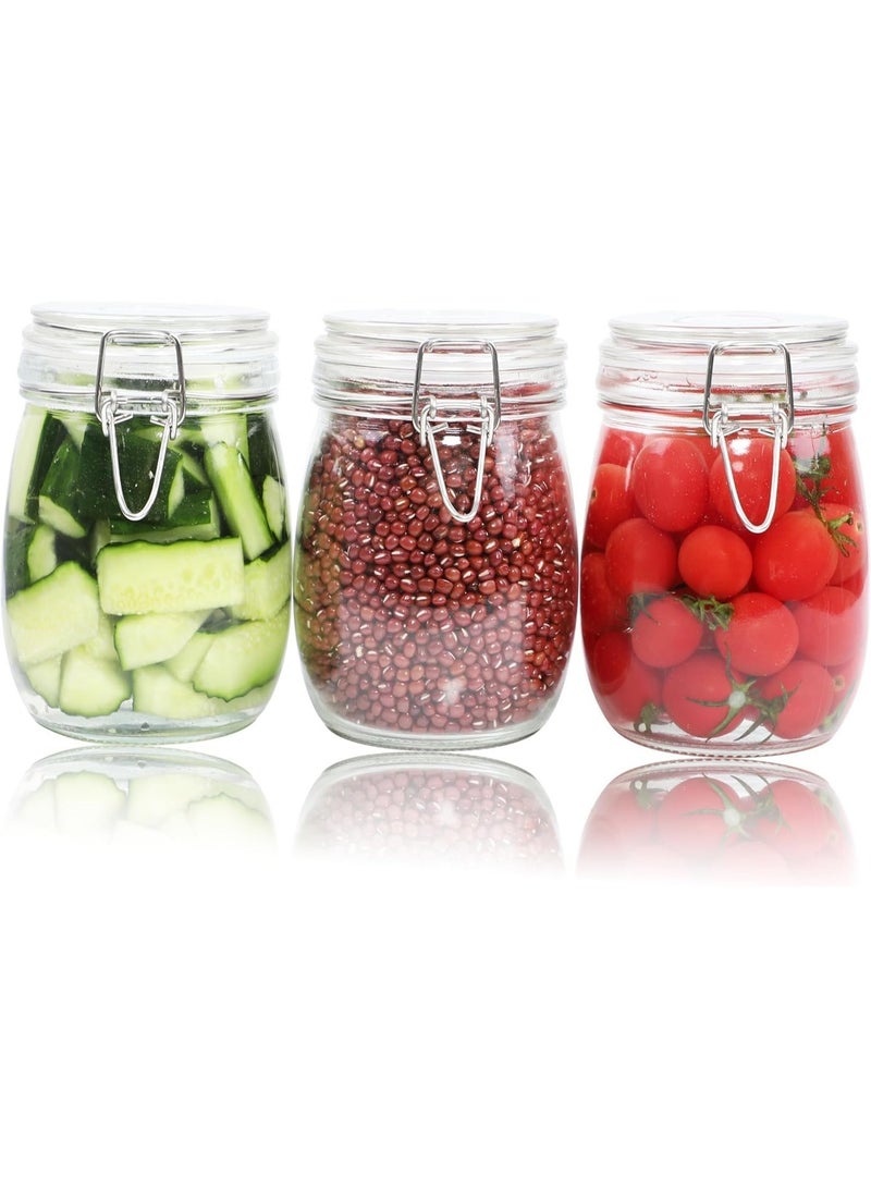 ChicAbode Glass Jars With Airtight Lid 25 Oz (Set Of 3) Wide Mouth Mason Glass Sealed Storage Canisters Leakproof For Coffee Sugar Nuts Spice Refrigerator Pickles & Preserves Tea For Fridge Kitchen Pantry - Image 1