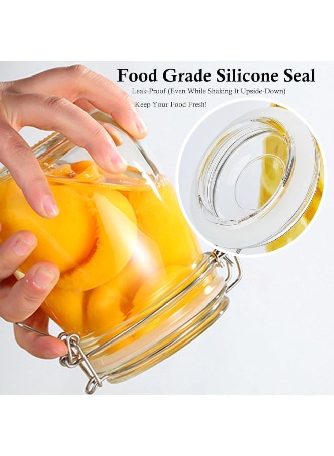 ChicAbode Glass Jars With Airtight Lid 25 Oz (Set Of 3) Wide Mouth Mason Glass Sealed Storage Canisters Leakproof For Coffee Sugar Nuts Spice Refrigerator Pickles & Preserves Tea For Fridge Kitchen Pantry - Image 3