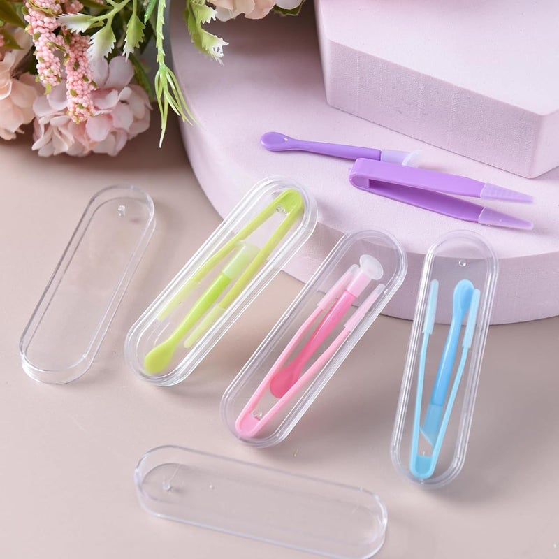 RupeeRise 2 Pcs Lens Applicator Tool Set, Contact Lens Tools with Tweezers and Suction Stick, Eye Lens Care Kit for Daily Use and Travel, Compact and Portable Tool Box, Green and Purple - Image 4