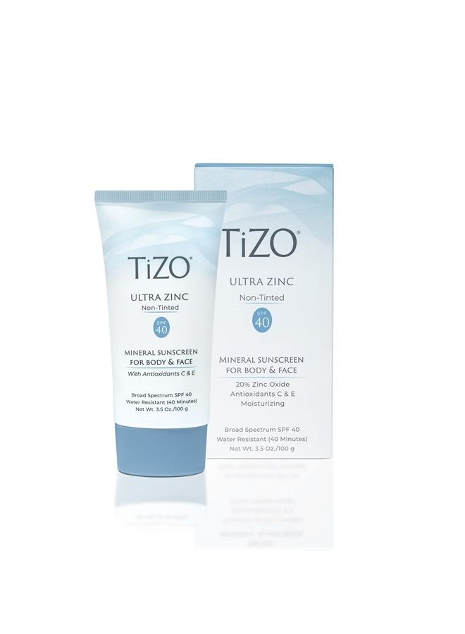 Tizo Ultra Zinc Body & Face Sunscreen Non-Tinted SPF 40, 3.5 oz - Image 1