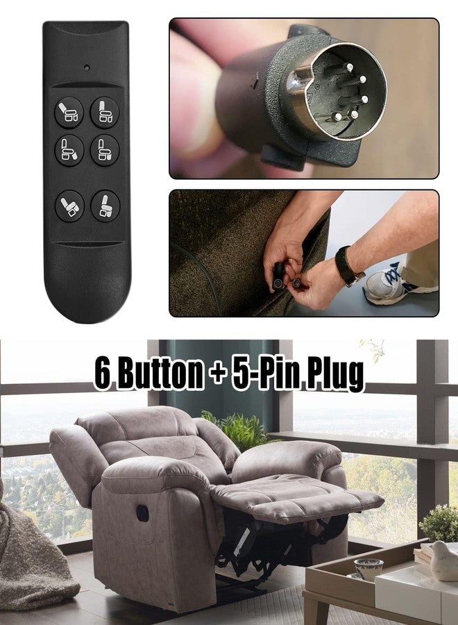 QLZOZB Lift Chair Remote Control for Home Power Recline Hand Control 6 Button Remote with 5-Pin Plug Extension Cable Fit for Okin Dewert Limoss Golden Catnapper - Image 3