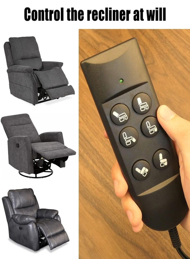 QLZOZB Lift Chair Remote Control for Home Power Recline Hand Control 6 Button Remote with 5-Pin Plug Extension Cable Fit for Okin Dewert Limoss Golden Catnapper - Image 2