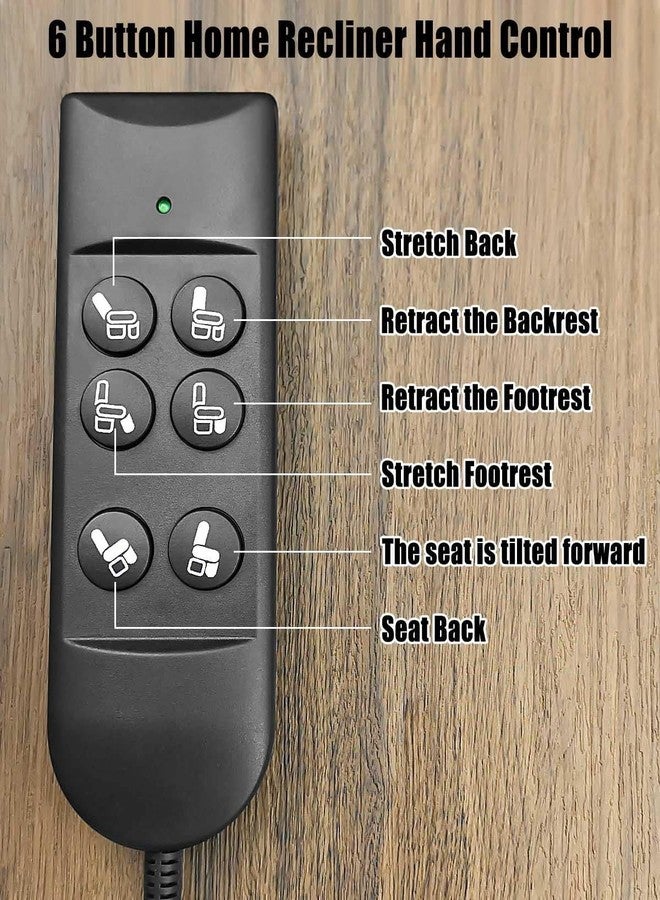 QLZOZB Lift Chair Remote Control for Home Power Recline Hand Control 6 Button Remote with 5-Pin Plug Extension Cable Fit for Okin Dewert Limoss Golden Catnapper - Image 4