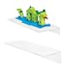 Play Platoon Building Brick Display Shelves 2 Pack Minifigure Display Case Shelf 12x5 Inch Acrylic Wall Mount Shelf for Wall Compatible with Lego Megablox and Other Major Brands White - Image 2