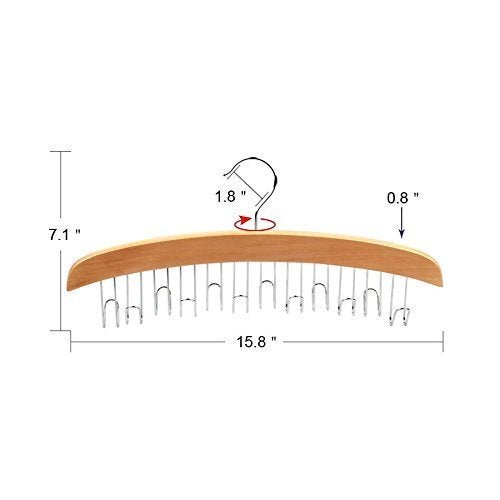 Mayatra's Wooden Multipurpose 12 Belt/Tie/Scarf Hanger (Light Brown) - Image 5