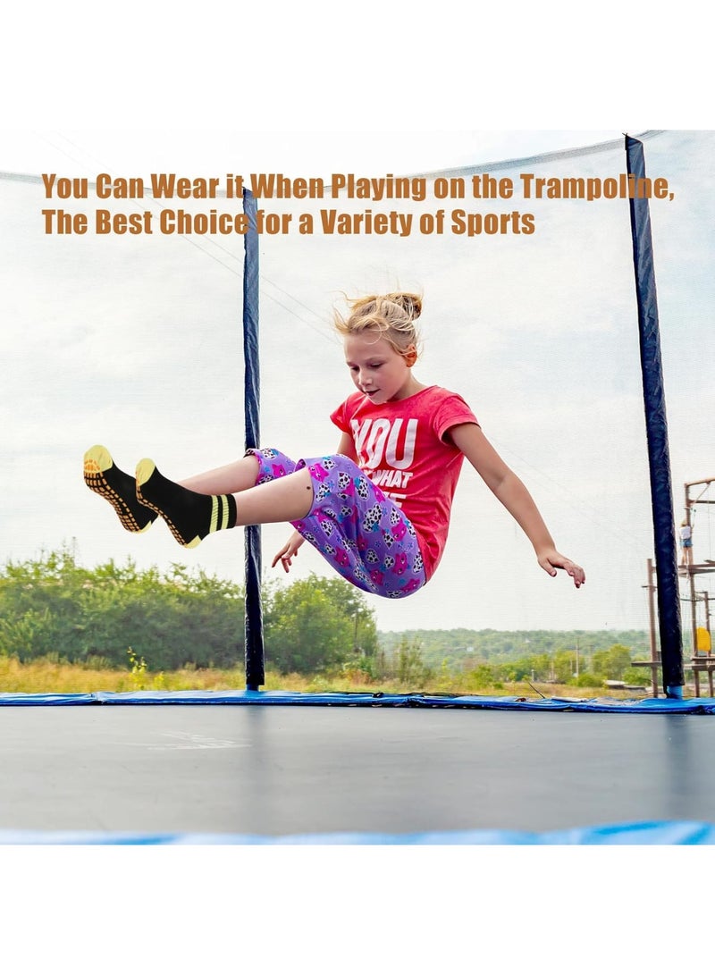 SOLARAE 5 Pairs Non Slip Yoga Socks for Women, Grips Socks, Anti Slip Skid Socks Grip Socks, Cotton Slipper Socks, Pilates Socks, Non Slip Grip Socks for Yoga, Ballet Barre, Pilates, Workout Sports - Image 4