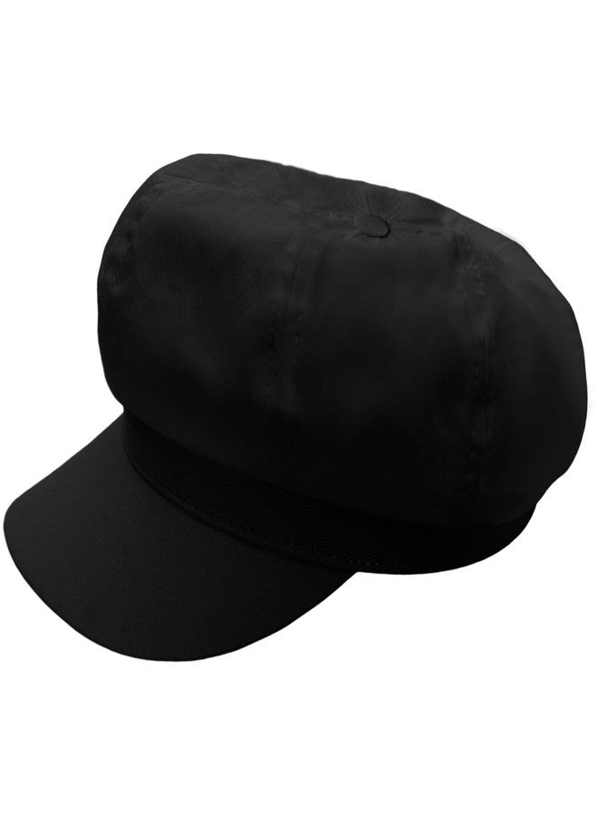 Sdfvsdg Newsboy Cabbie Baker Boy Hat Beret Cap for Women Pageboy Hats Flat Visor Cap Sailor Hat Adjustable Black - Image 1