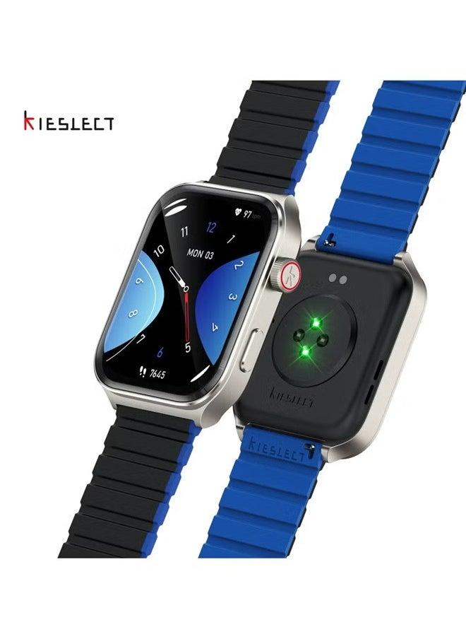 KIESLECT - Smart calling watch Ks2 ,2.01” AMOLED Touch Screen,24/7 Heart Rate Monitor,100 Sports Modes, Water Resistant android iOS, Space Gray - Image 1