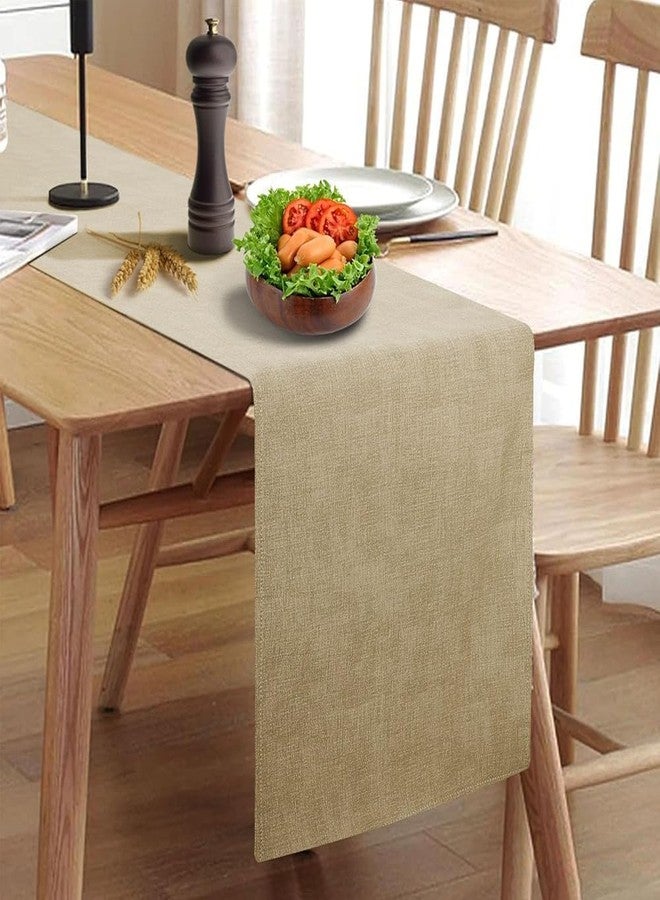 Rinpon PU Farmhouse Table Runner, Waterproof and Thickened Rustic Table Runner, Durable and Pastel Table Runner for Living Room, Dining Room, Kitchen, Bedroom, Dresser (Camel Brown) - Image 1
