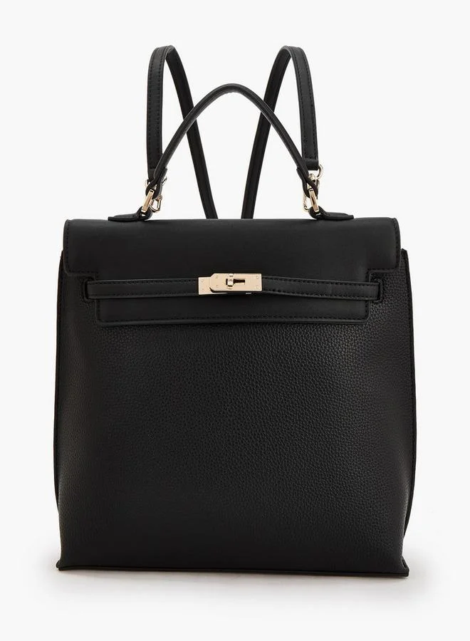 سيليست Solid Backpack With Twist Lock Closure