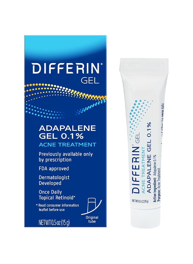 differin Differin Acne Treatment Gel, 30 Day Supply, Retinoid Treatment for Face with 0.1% Adapalene, Gentle Skin Care for Acne Prone Sensitive Skin, 15g Tube  - Image 1