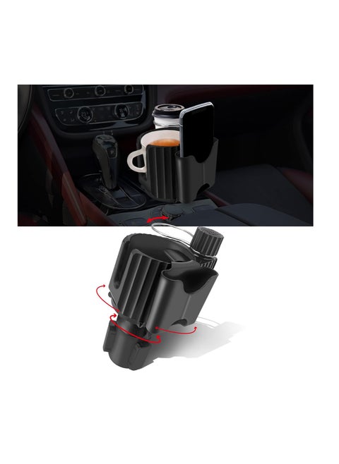 Universal Car Cup Holder Expander with Adjustable Base for Two Drinks and Accessories, Perfect for Mugs, Bottles, Phones, and Keys in Trucks