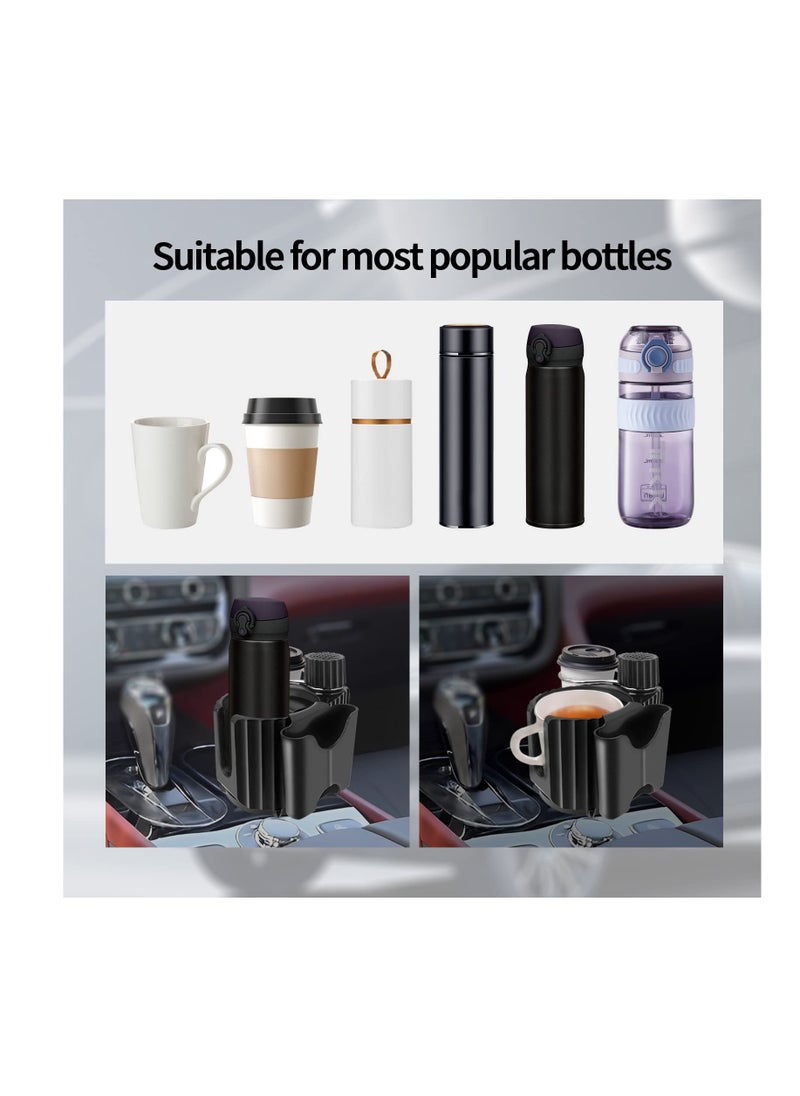 Captaintech Universal Car Cup Holder Expander with Adjustable Base for Two Drinks and Accessories, Perfect for Mugs, Bottles, Phones, and Keys in Trucks  - Image 3