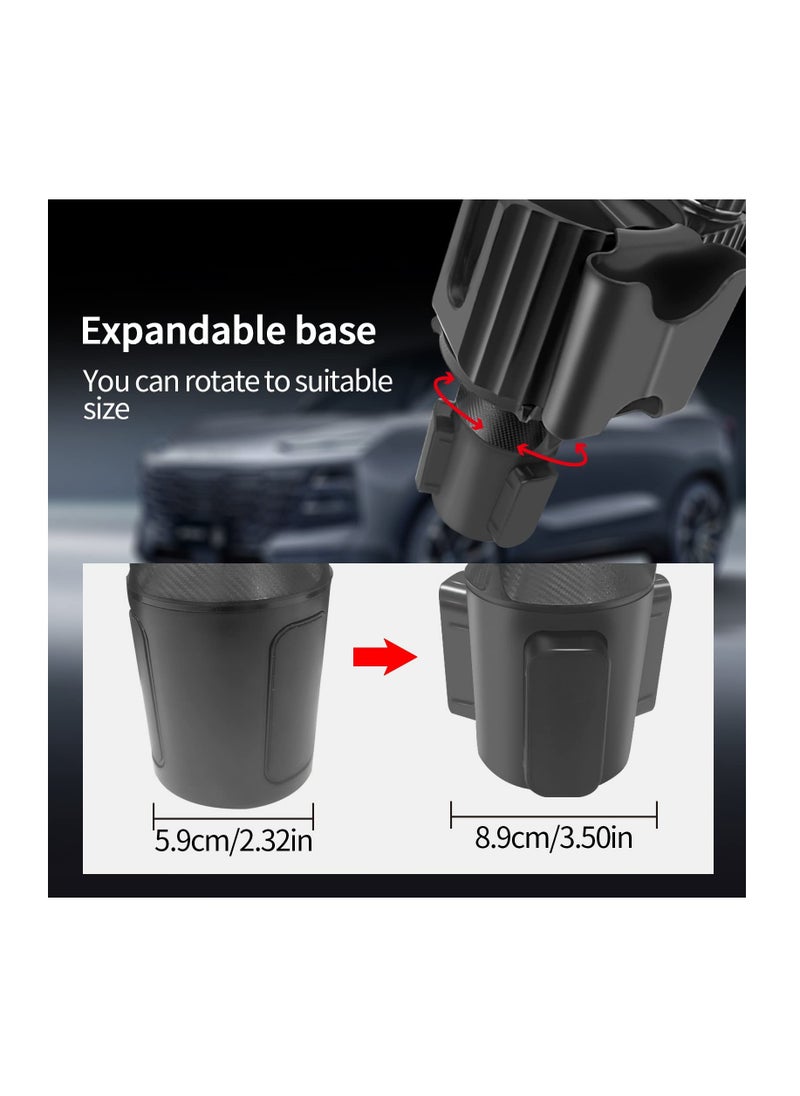 Captaintech Universal Car Cup Holder Expander with Adjustable Base for Two Drinks and Accessories, Perfect for Mugs, Bottles, Phones, and Keys in Trucks  - Image 4