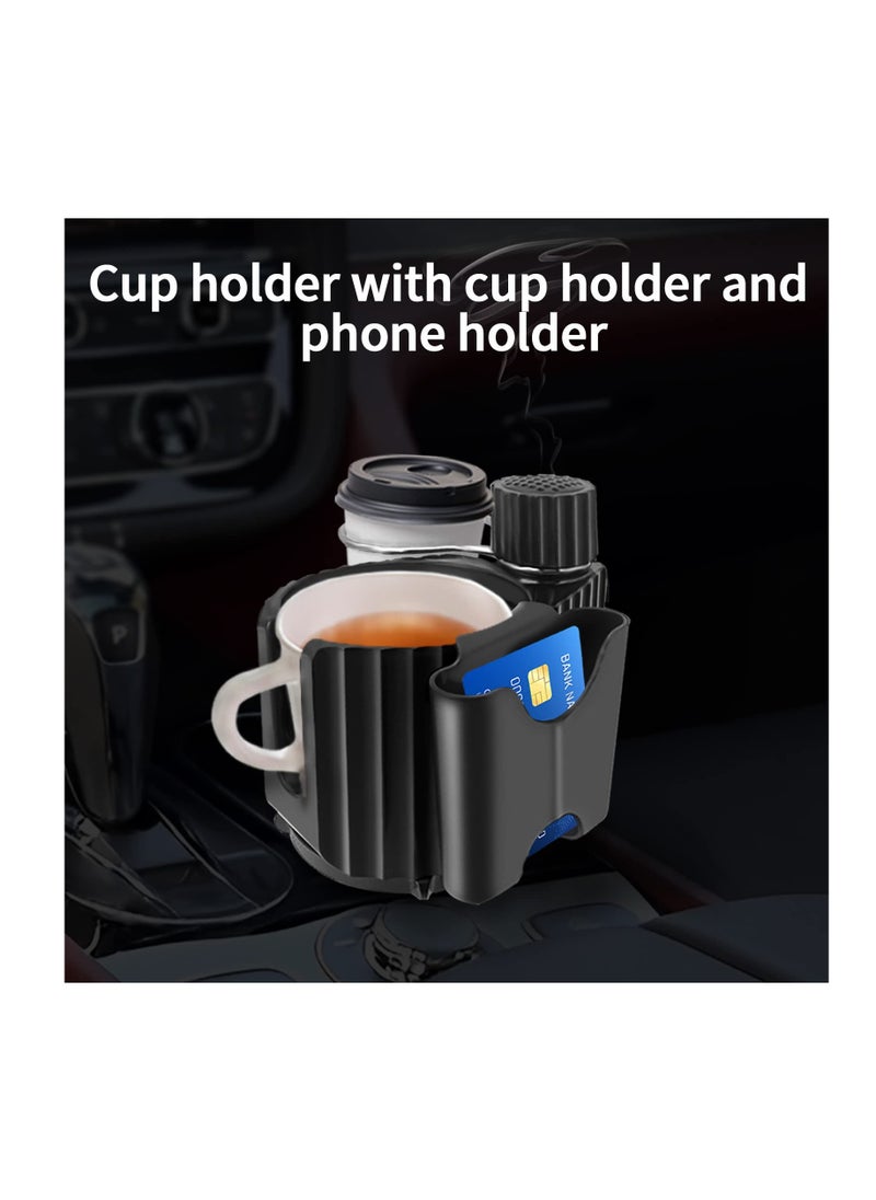 Captaintech Universal Car Cup Holder Expander with Adjustable Base for Two Drinks and Accessories, Perfect for Mugs, Bottles, Phones, and Keys in Trucks  - Image 2