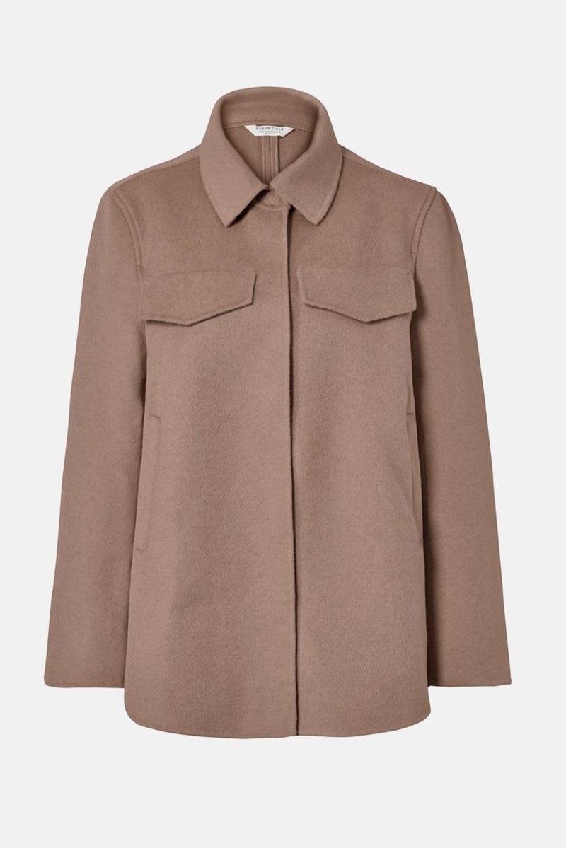 Tchibo Women Wool Jacket With Cashmere Coat, Light Brown - Image 2