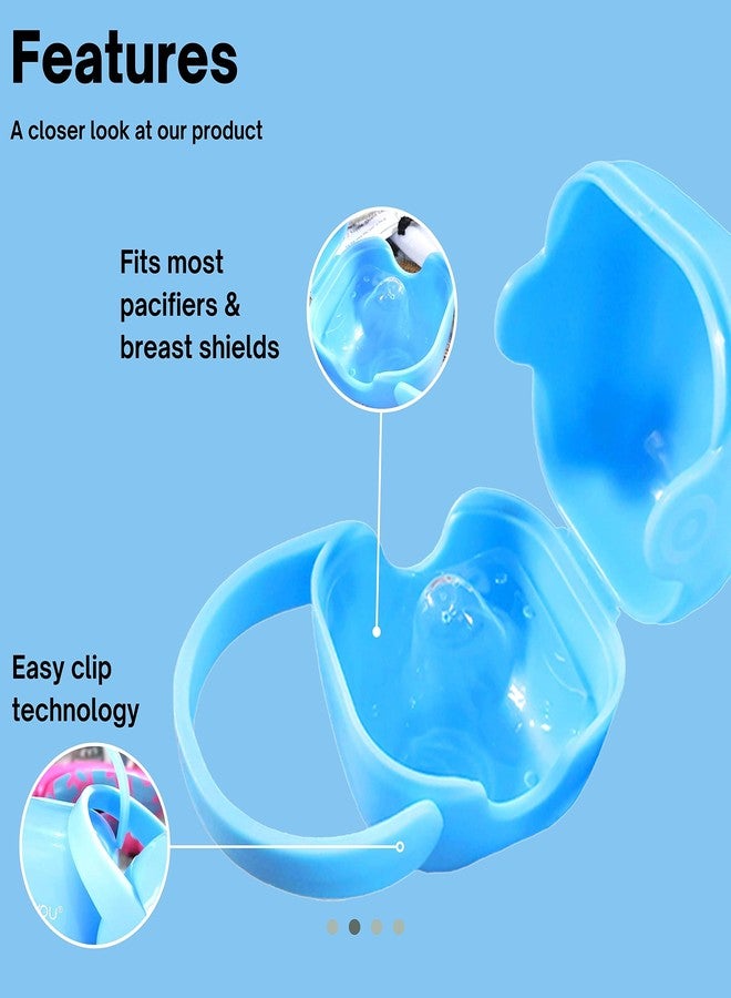 purifyou PurePouch BPA-Free Pacifier and Nipple Shield Cases - Set of 3 Baby Blue | Case for Diaper Bag & Stroller | Pacifier Box for Travel | Keeps Baby’s Binkies Clean and Accessible - Image 2