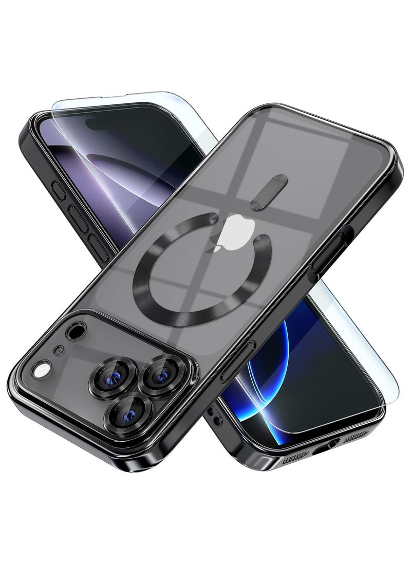 BORTONY iPhone 17 Pro Case Compatible with MagSafe Cover With Tempered Glass 9D Full Hd Glass For iPhone 17 Pro Full Camera Lens Protection Clear Case for iPhone 17 Pro 6.3-inch - Image 1