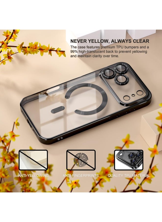 BORTONY iPhone 17 Pro Case Compatible with MagSafe Cover With Tempered Glass 9D Full Hd Glass For iPhone 17 Pro Full Camera Lens Protection Clear Case for iPhone 17 Pro 6.3-inch - Image 3