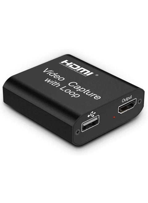 4K HDMI Video Capture Card with External Loop, Full HD 1080P Game Video Recorder for Live Streaming, Broadcasting, Video Conference (1pc)
