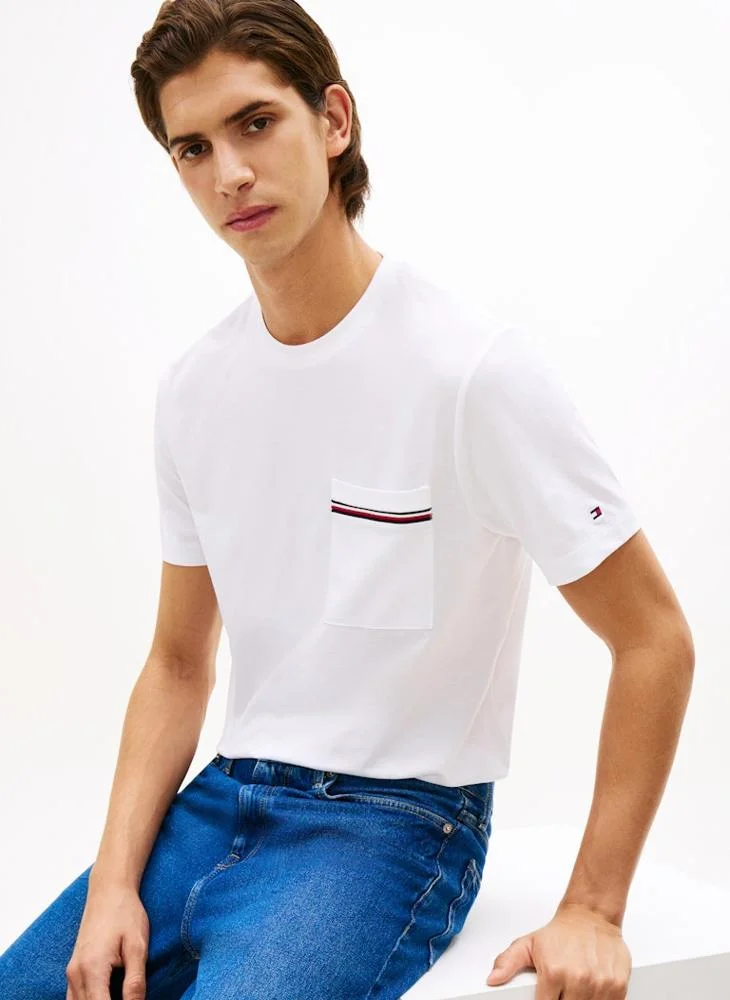 TOMMY HILFIGER  Global Stripe Pocket Pique Jersey T-Shirt for Men | Best Price UAE