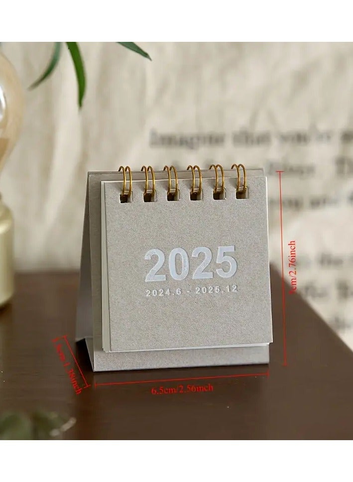 clooudiss 2025 Mini Chinese Desk Calendar – Ultra Compact and Stylish - color brown  grey - Image 1