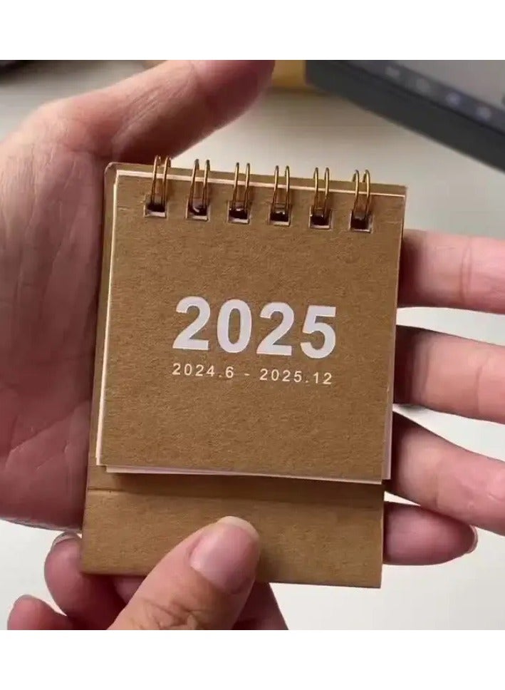 clooudiss 2025 Mini Chinese Desk Calendar – Ultra Compact and Stylish - color brown  grey - Image 3