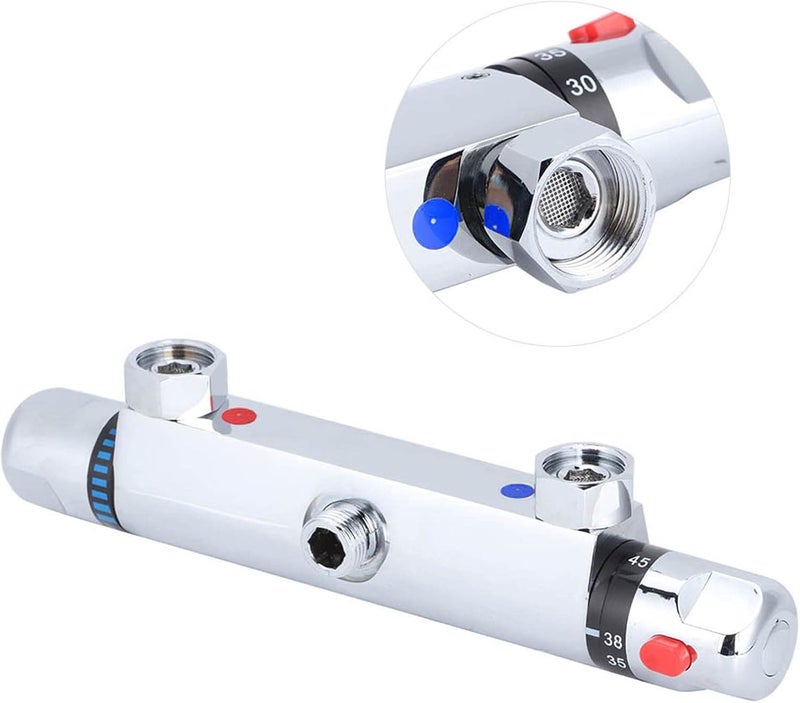 Wall mount Bathroom Thermostatic Shower Valve Trim,Thermostatic Mixer Valve, Exposed Shower Faucet with Constant Temperature water mixer for Bathroom, RV, Clawfoot Tub, Thermostatic Mixer Valve, - Image 2