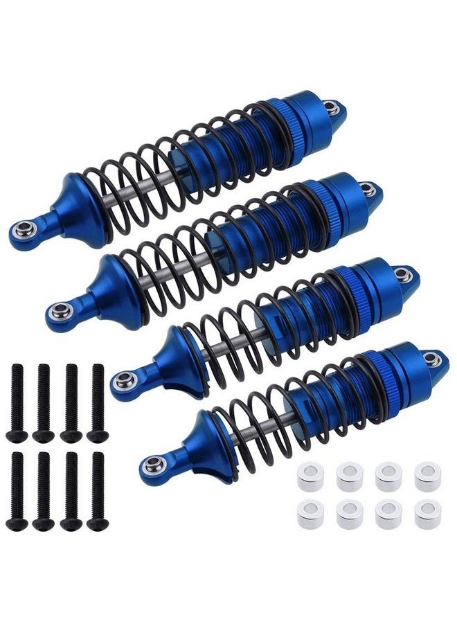All Metal Shocks For Traxxas Rustler 4X4 Vxl Slash 2Wd 4X4 Hoss Stampede Bandit Nitro Shock Absorber Damper Set 1/10 Upgrades Parts Replace Of 5862 (4-Pack) (Blue)