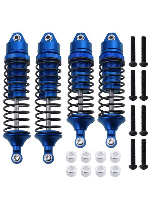 All Metal Shocks For Traxxas Rustler 4X4 Vxl Slash 2Wd 4X4 Hoss Stampede Bandit Nitro Shock Absorber Damper Set 1/10 Upgrades Parts Replace Of 5862 (4-Pack) (Blue)