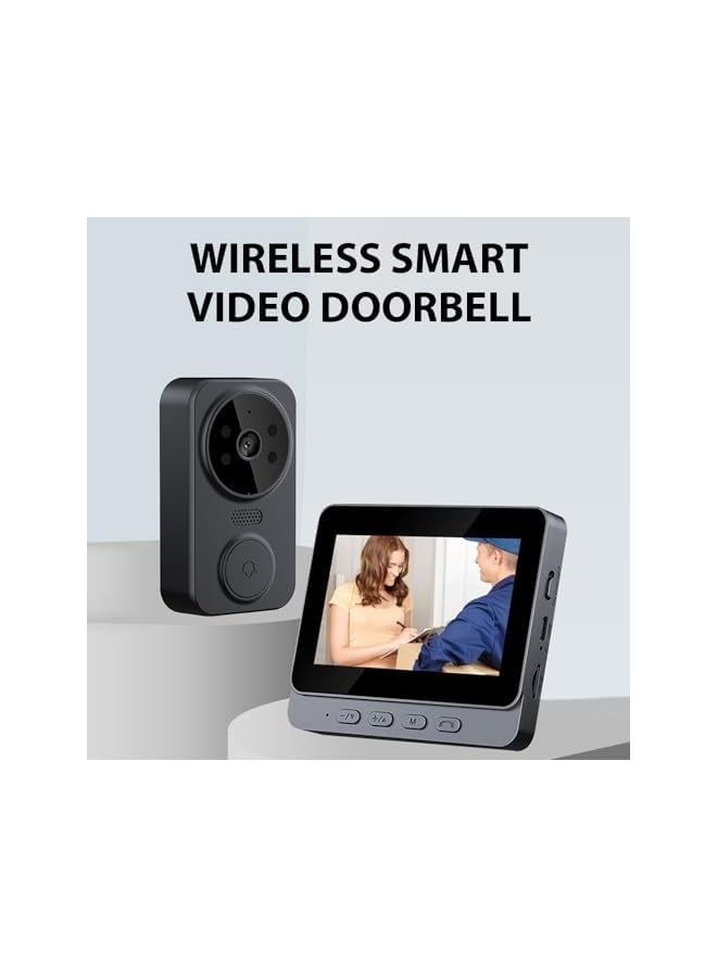 4.3 Inch IPS Screen 2.4G Wireless Visual Doorbell with Screen, Wireless Smart High-definition Video ing Intelnt Doorbell for Villa Home Office Apartment - Image 3